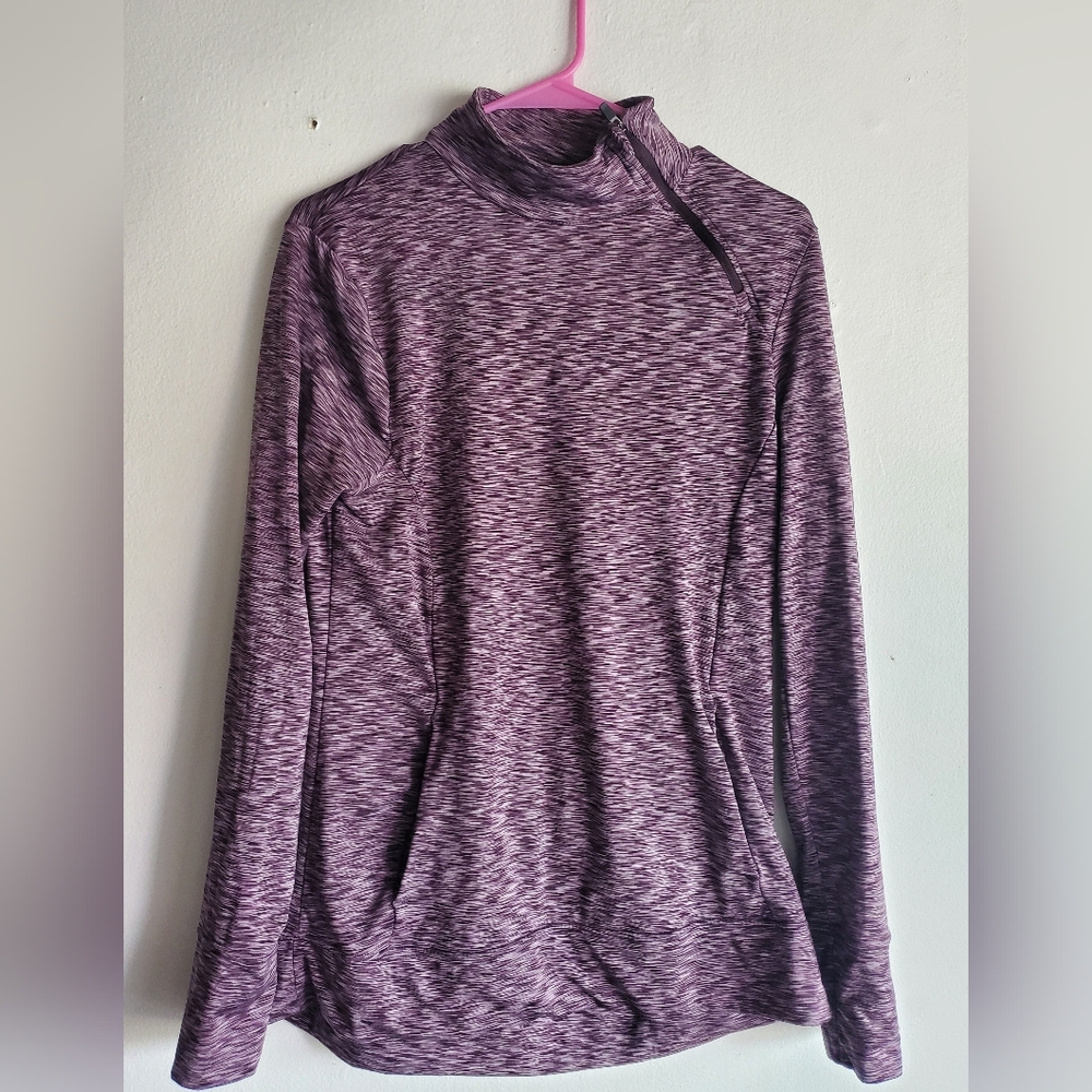 Purple Patterned Long Sleeve Top